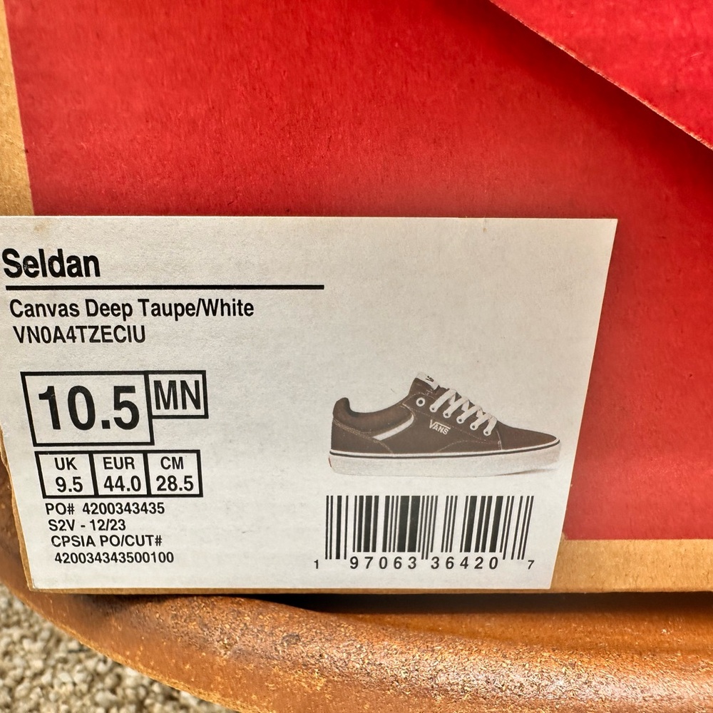 Vans sedan canvas deep taupe/white mens size 10.5 women’s size 12 New with box - Picture 9 of 9